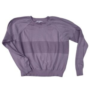 Spiritual Gangster Lavender Mesh Stripe Sweater Size XL